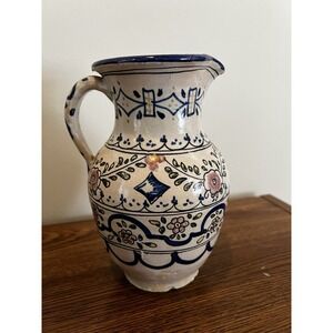 Vintage Santa Fe Puente Hand Painted Souvenir Sangria Wine Pitcher - Madrid